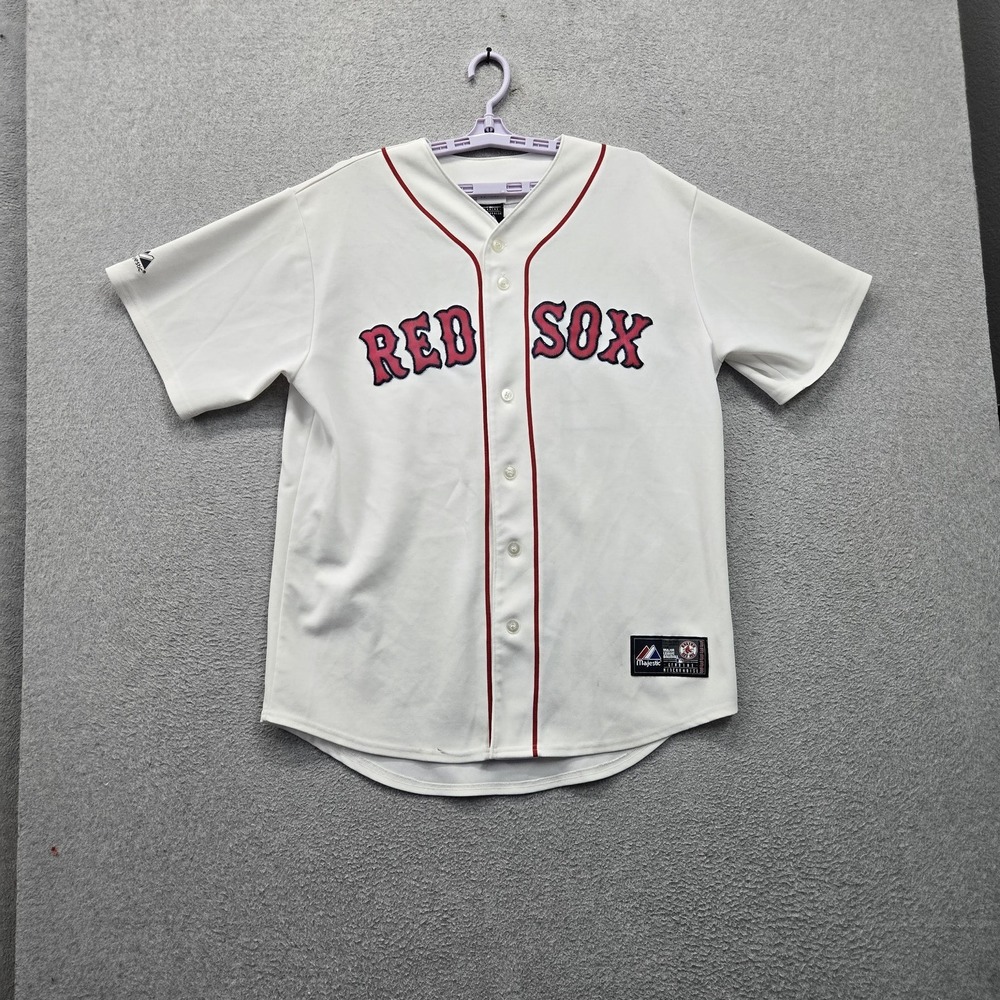 Boston Red Sox Men Jersey L White Embroidered Y2K Majestic Jacoby Ellsbury 46
